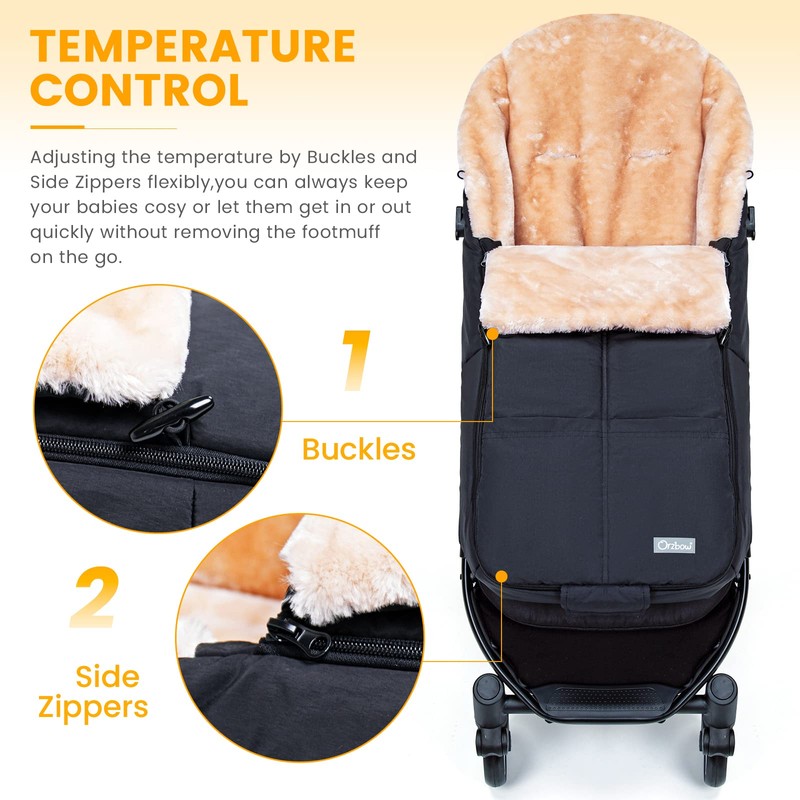 Orzbow Stroller Footmuff Universal | Faux Wool Baby Bunting Bag