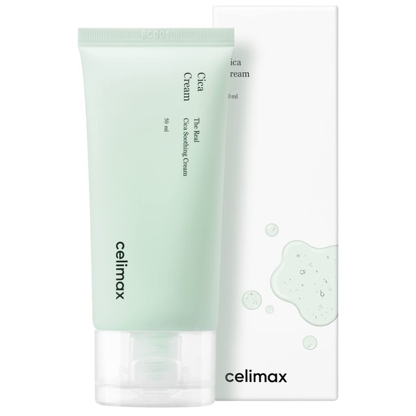 CELIMAX The Real Cica Soothing Cream - with 73% Fresh Cica Extract, Lightweight Hydrating Gel-cream, Oil-free formula, 50ml