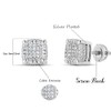 Mens Ladies 14K Gold Over Silver Lab Diamond Earrings Screw