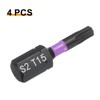 sourcing map 4pcs T15 Torx Screwdriver Bit 1/4" Hex Shank