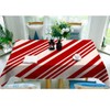 Moslion Red and Cream Stripes Tablecloth 60x84 Inch Christmas Traditional