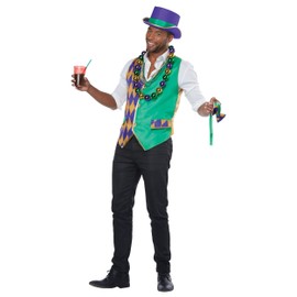 California Costumes Men's Mardi Gras Vest Kit, Multi, Small/Medium