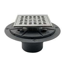 Neodrain Square Shower Drain,4 inch Stainless Steel 304 Grate and PVC Drain Body, Grate with Brushed Nickel Finish, Kit Includes Hair Trap/Strainer,Lifting Hook and PVC Drain Base