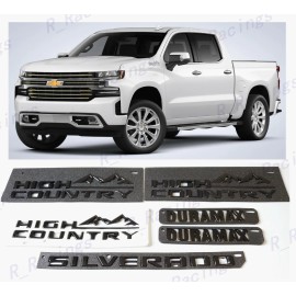 GM Auto Fender Gloss Black High Country Rear Hood Duramax Emblem 2019+ Silverado
