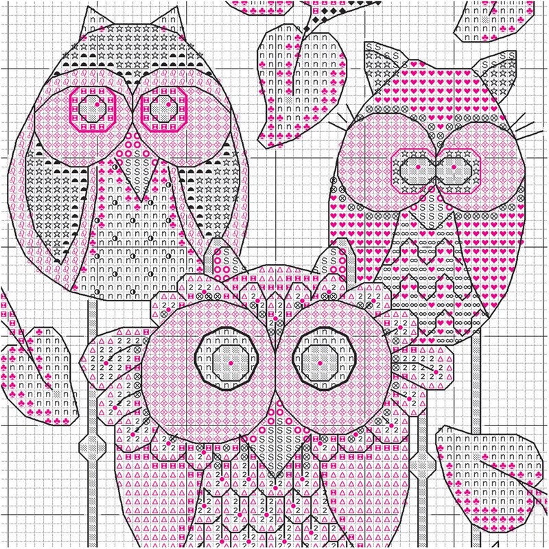 Dimensions Owl Trio Counted Cross Stitch Kit