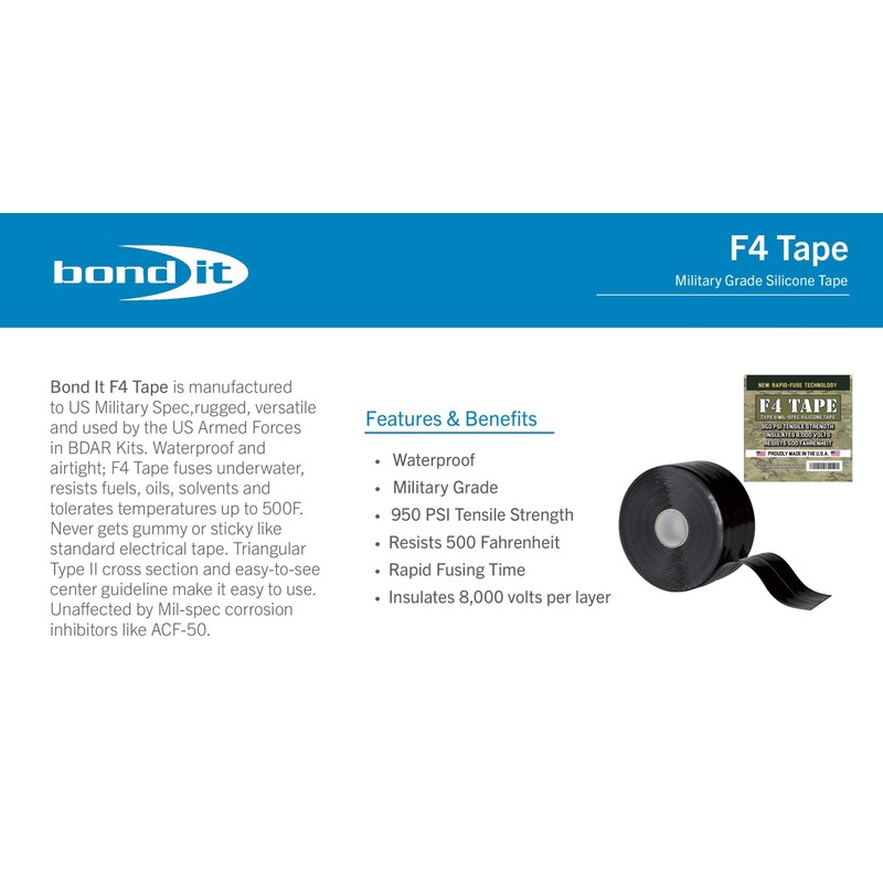 Bond It F4 Emergency Self-Fusing Silicone Tape, Repair Plumbing Pipe