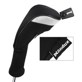 Andux 4pcs/Set Golf Wood Club Head Covers 460cc Driver with Long Neck Black
