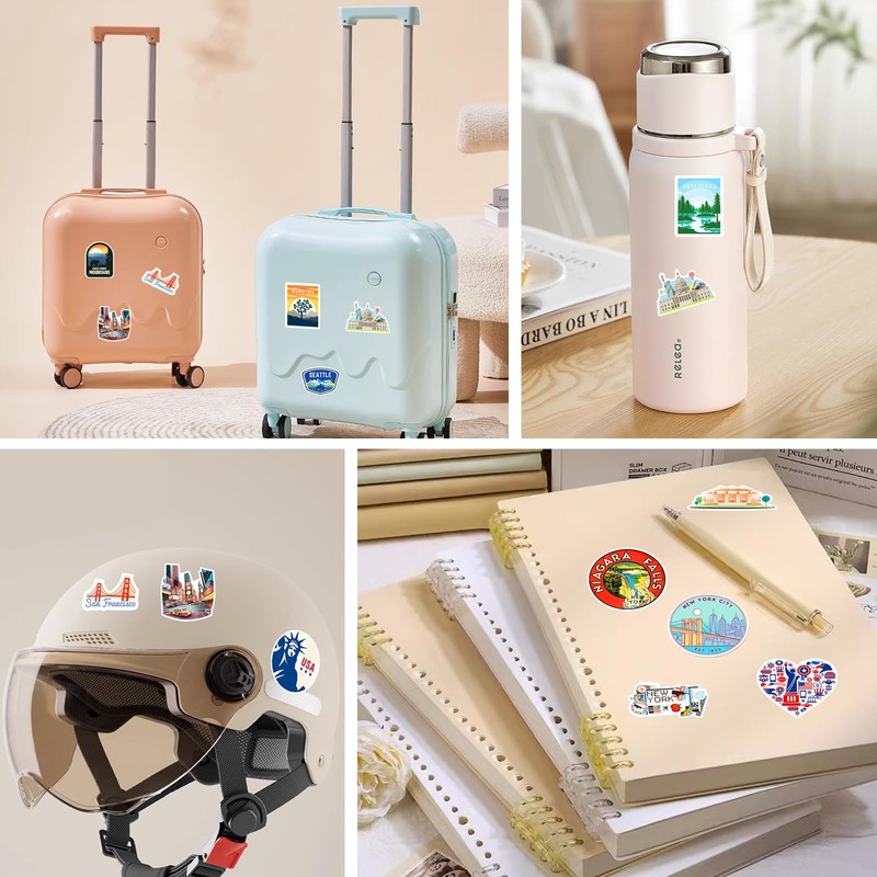 IETWATE Pack of 100 USA Stickers, Stickers America Countries Cities,