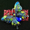 Unbranded Beautiful Charming JEWEL Blue BUTTERFLY Rhinestone Enamel Retro Brooch