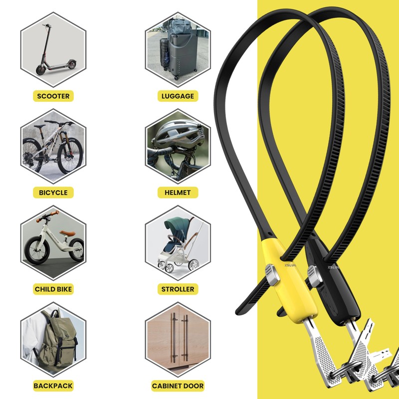 20 Inch Zip Tie Lock Keyed Alike, Adjustable Cable Lock