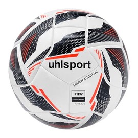 uhlsport Match Addglue Football Ball for Adults - FIFA Quality PRO Certified, 5, White/Navy/Fluo Red