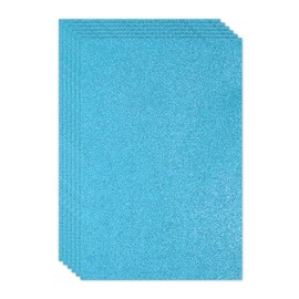 PATIKIL 2mm(1/10") Thick Non Adhesive Glitter Foam Sheet 16x24inch(40x60cm) Blue, EVA Shiny Foam Board for Craft, 6 Pcs