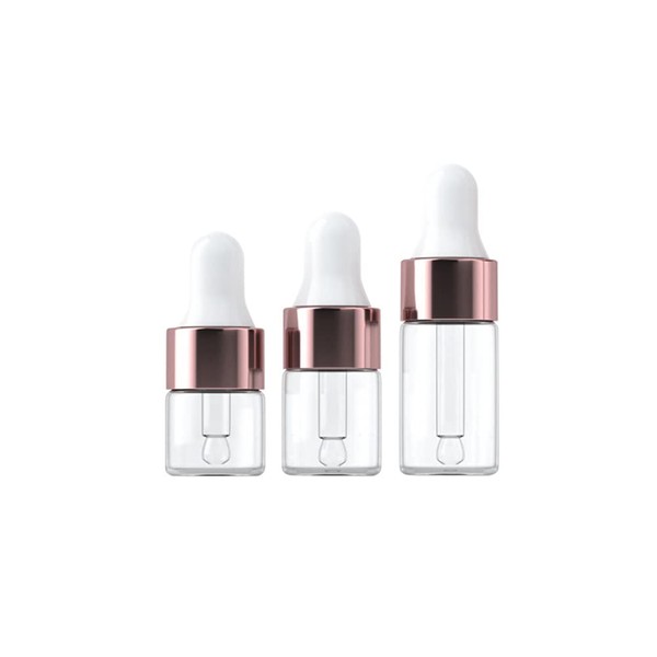 25 Pcs Glass Clear Dropper Bottles Mini Perfume Vials Sample