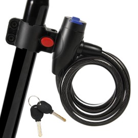 Fieekty Bicycle Key Bike Lock, Keyed Wire Lock, Length 39.4 - 1.2 inches (100 cm) ± 1.2 inches (3 cm), Security Prevention, High Cutting Resistance, Sturdy Design, Includes 2 Keys Included, Anti-Theft