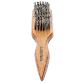 GranNaturals Hard Bristle Brush for Slick Back Hair & Teasing - Stiff Reinforced Nylon Hairbrush for Smoothing Thick Curly Hair into Sleek Ponytail Bun - Wide Rat Tail for Sectioning & Parting