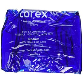 Torex Professional Hot and Cold Therapy - Roll-On Compression Sleeve (Medium) - Reusable Gel Ice Pack for Calf, Knee, and Thigh - fits 10" to 15"