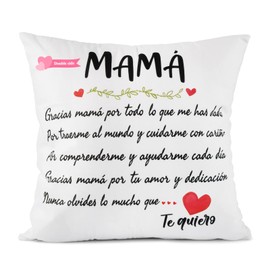 GEBETTER Spanish 45 x 45 cm Decorative Cushion Cover Mother Funny Cushion Cover for Filling Cushion Cover Mum Gift Decorative Cushion Cover Birthday Decorative Cushion Cover Mother's Day