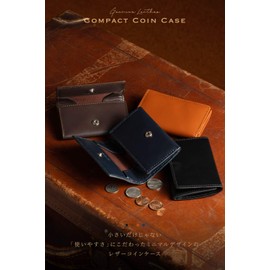 Mura Coin Case, Coin Purse, Genuine Leather, Men's, Thin, 0.4 inches (1 cm), Camel