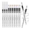 12PCS White Eyeliner Pencil, Highly Pigmented Waterproof Eyeliner Pen, Multi-Purpose