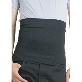Fuwarism Belly Wrap, Silk in Cotton, Half-folded, Long, Thin, Men's, Women's, Summer, Cold Protection, Made in Japan, Black