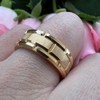 TUTISS 8mm Gold Tungsten Carbide Rings for Men Women Promise