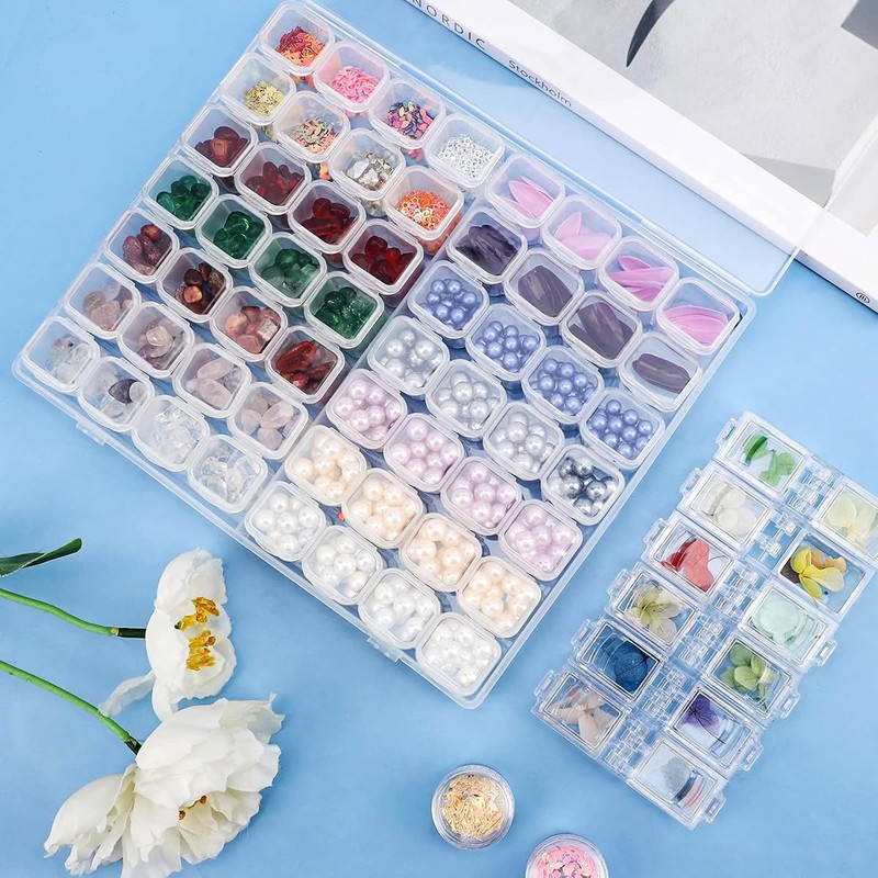 EKEZATA Polypropylene Transparent Small Storage Case, Accessory Case, Small Compartment