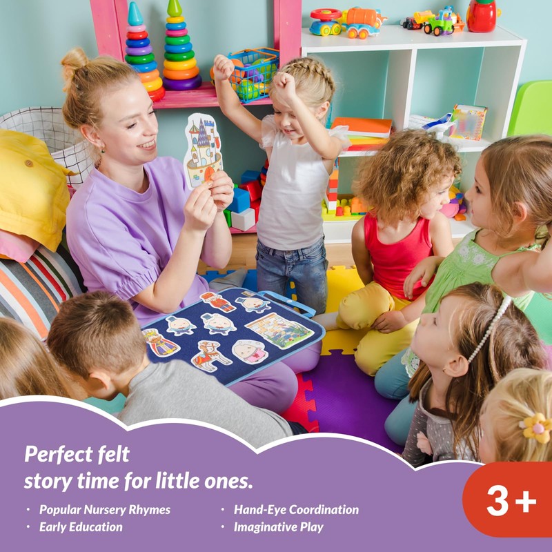 CHEFAN Felt Board for Toddlers, 4 Set Nursery Rhymes Felt