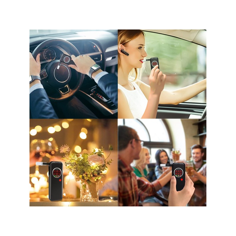 Digital Display Breath Tester Air Blowing Portable Drunk Detector with