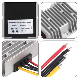 DC 36V/48V to 12V Step Down 20A 240W DC to DC Buck Transformer Power Supply Module Buck Converter Regulator Waterproof Voltage Reducer for Golf Cart, Car