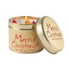 Lily Flame Merry Christmas Tin, Brown