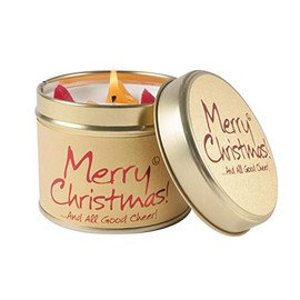 Lily Flame Merry Christmas Tin, Brown