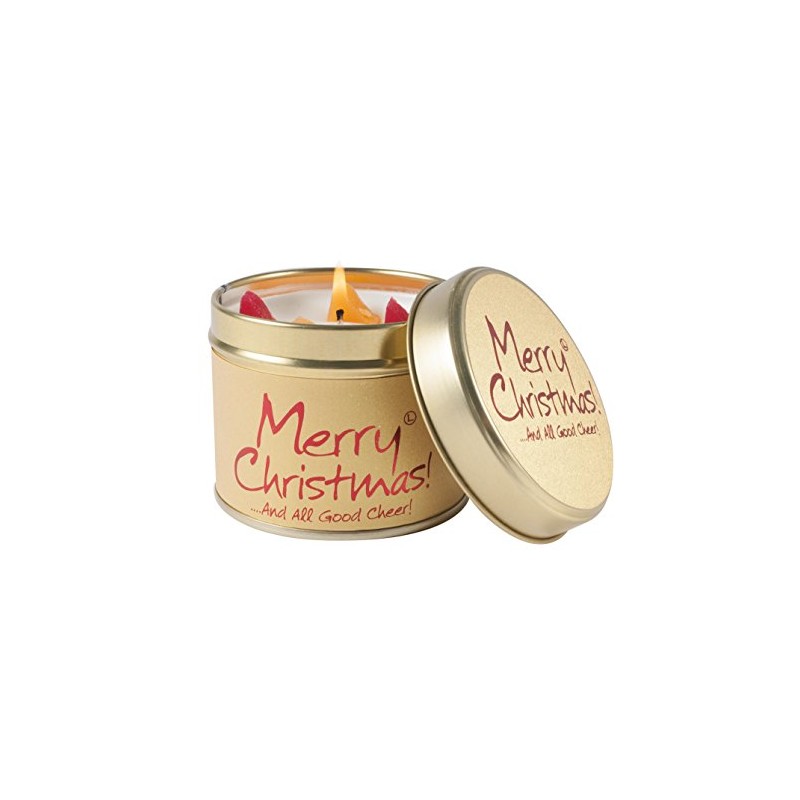 Lily Flame Merry Christmas Tin, Brown