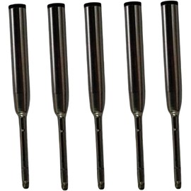 Mini Quick Release Ballpoint Pen, Replaceable EDC Black Ink Pens By Bolt Action, Brass Compact Pocket Pen with Keychain on Top for Office Working Traveling Writing Gifts (5PCS Compatible Refills)