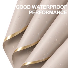WRAPAHOLIC 20 Sheets Flower Wrapping Paper - 22.4 x 22.4 inch Nude Color with Gold Edge Water-Resistant Floral Bouquet Wrapping Paper, Florist Supplies Packaging Paper for Wedding Birthday Gift DIY