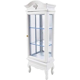 Melody Jane Dollhouse White China Display Curiosities Cabinet Miniature Dining Room Furniture