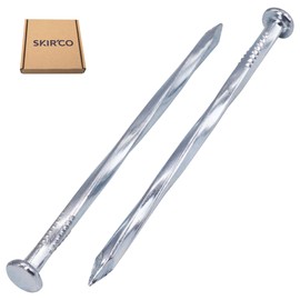 SKIR'CO (50 pcs) Square Twisted Steel Nails 3.8 x 70 mm, Zinc Plated Steel Nails, Woodworking Nails, Square Twist Nails