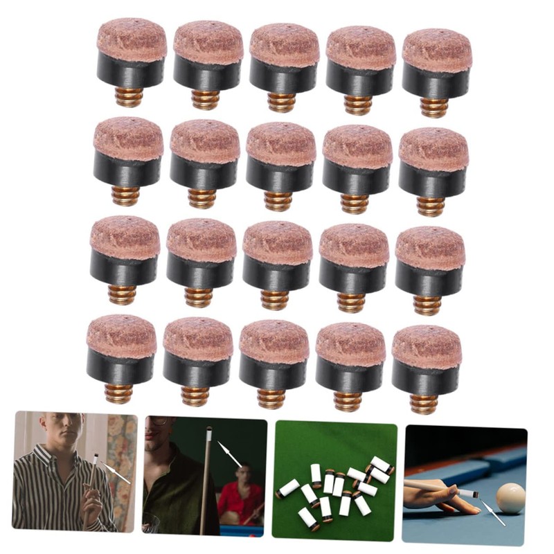 BESPORTBLE 2sets Pool Stick Tips Billiard Replacement Leather Billiard Necessity