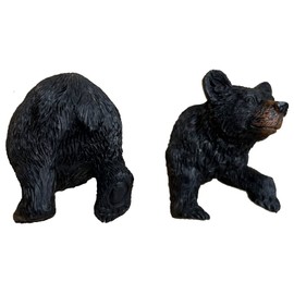 DeLeon Collections Whimsical Black Bear Drawer Pulls / Cabinet Knobs (2 Piece Set - Bear Head & Bear Butt) - Screws & Washers Included
