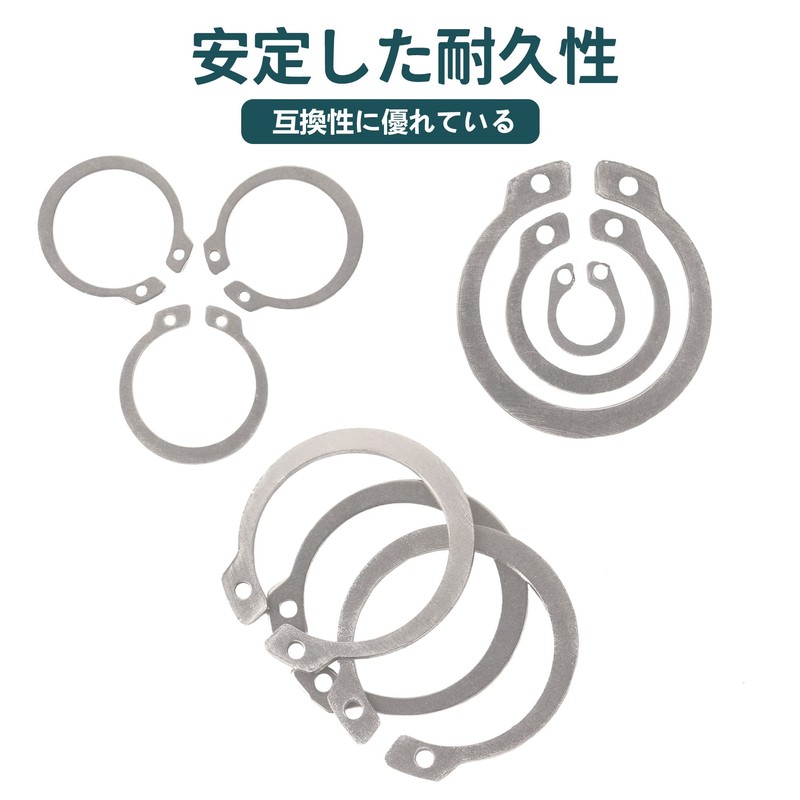 JUNYON External Retaining Ring, External Snap, Sacklip Snap Ring, 304