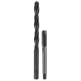 sourcing map Tap and Drill Bit Set, 1pcs 5/16-24 UNF Straight Flute Thread Screw Tap & 1pcs 6.9mm Twist Drill Bit, Black Oxide HSS-6542 Tapping Threading Tool Kit
