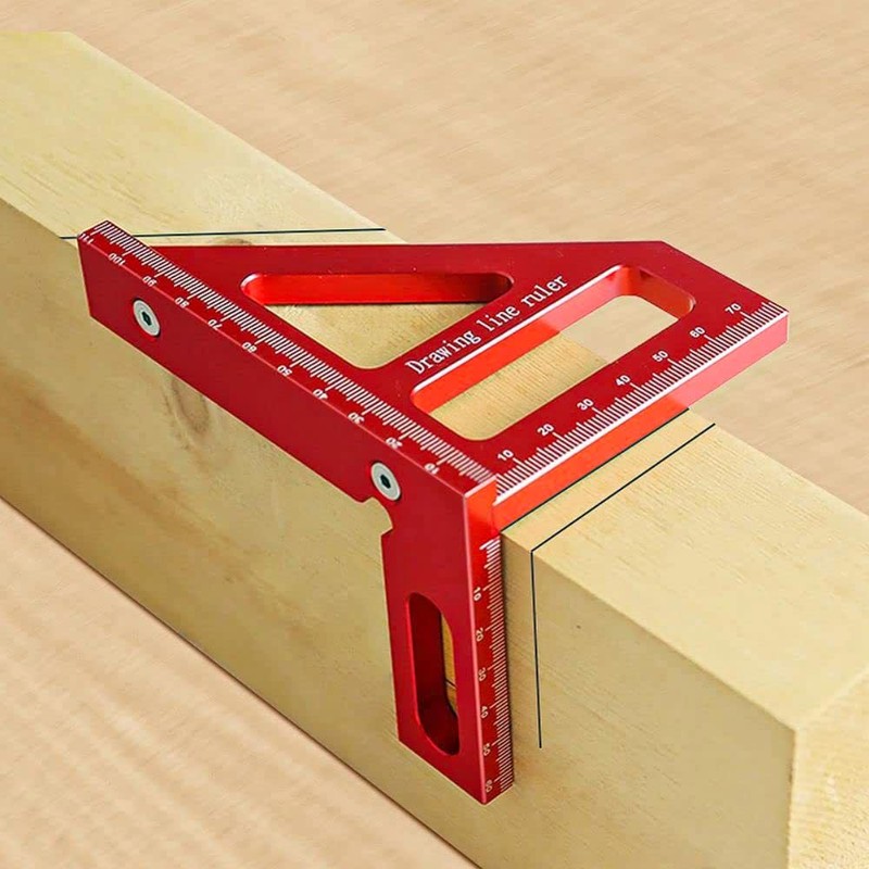 square protractor,Multi Angle Measuring Ruler, Aluminum Alloy Woodworking Square Protractor,