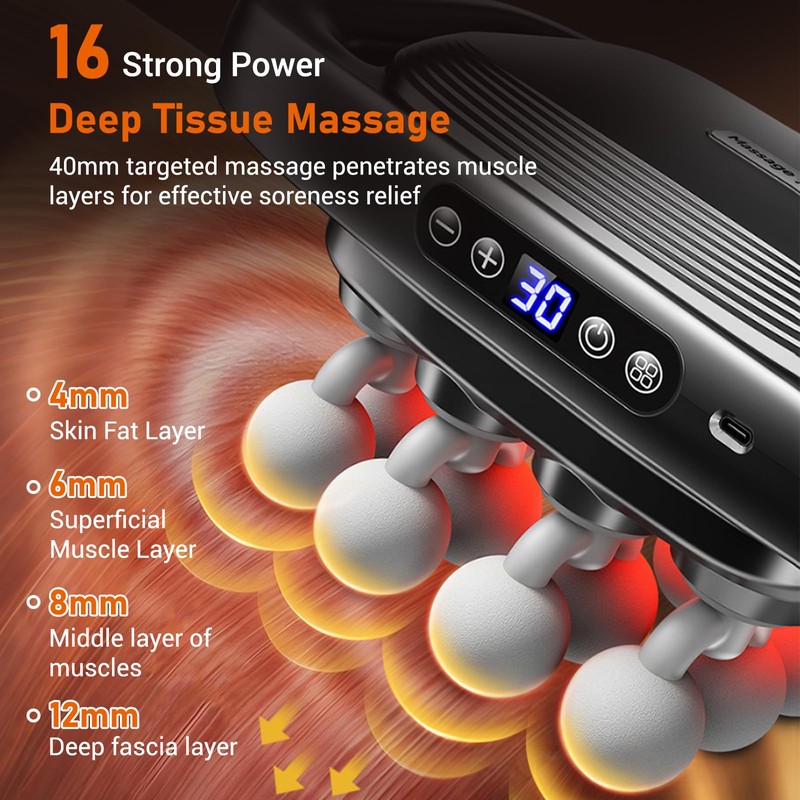 Feyano 16-Head Massage Gun Set for Deep Tissue Massage, 3