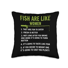 Fish fishing Water Gift Boat Lake Bass River Bait Fly Fishing Catch Reel Hook Adventure Trout Outdoor Rod Throw Pillow, 16x16, Multicolor