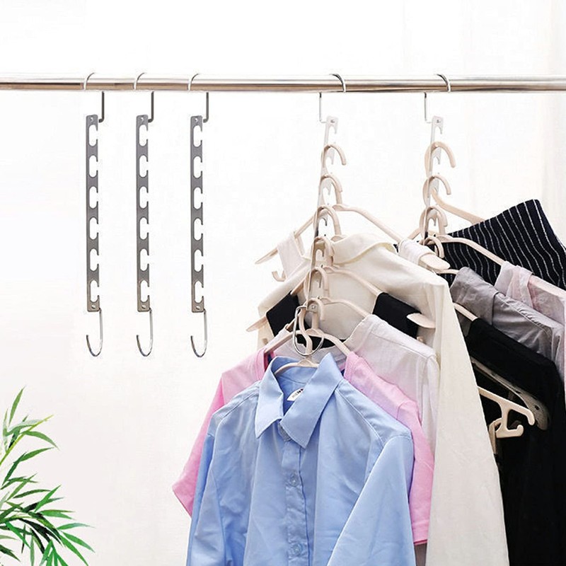 8 Pack Metal Space Saving Hangers, Stainless Steel Space Saver