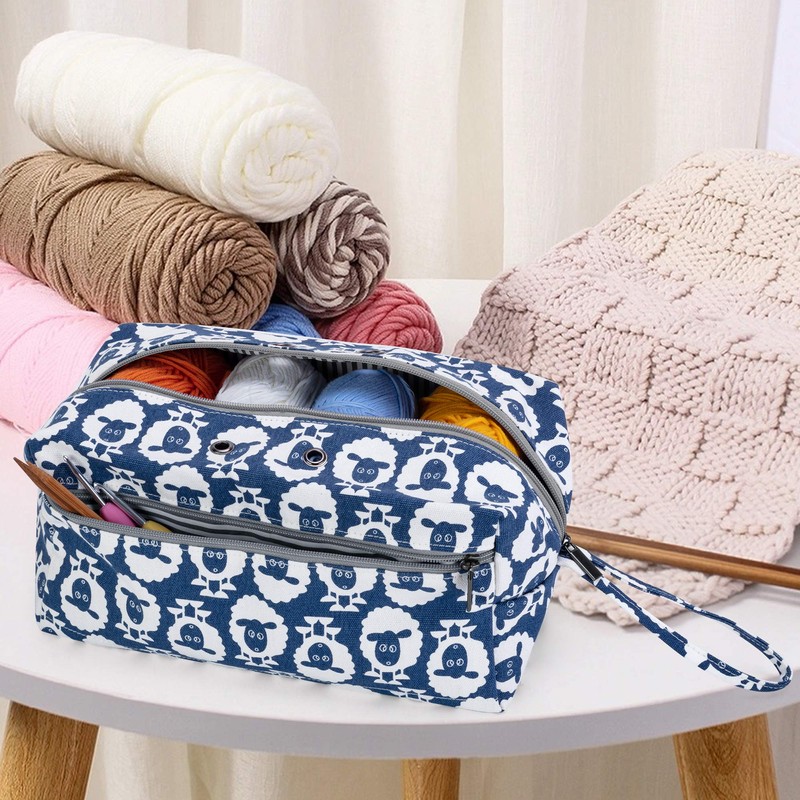Luxja Yarn Storage Bag Yarns Knitting Needles (10 inches /