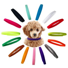 TTSAM 15 Pcs Puppy Id Collars 15 Colors Puppy Whelping Collars Double-Sided Soft Adjustable Dog ID Bands Identification Collar for for Puppies Small Cat Kitten Newborn Pet (Reusable)