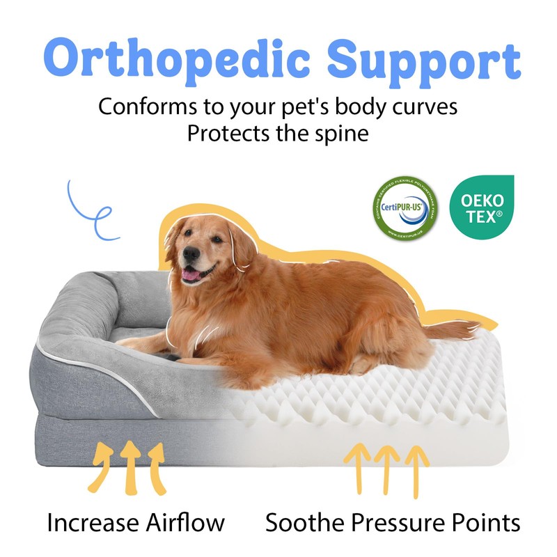 Washable Orthopedic Large Dog Bed - Extra Large Dog Beds