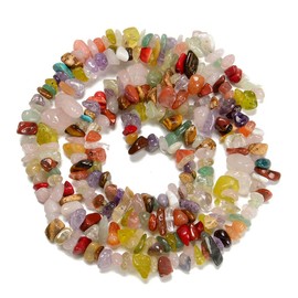 jodaying 7-8mm Natural Mulite Quartz Gemstone Chips Healing Gravel Bracelets Necklace Kit Irregular Tumble Stone Beads DIY Crafts Design Jewelry Making 32"