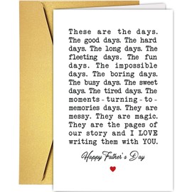 Supoeguk Romantic Husband Father's Day Card, Sweet Poem Fathers Day Cards for Husband Boyfriend, Happy Father's Day Gifts from Wife