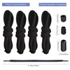 LUCKNIGHT 4 Pairs Flat Elastic Set Shoelaces Elastic Rubber Shoelaces